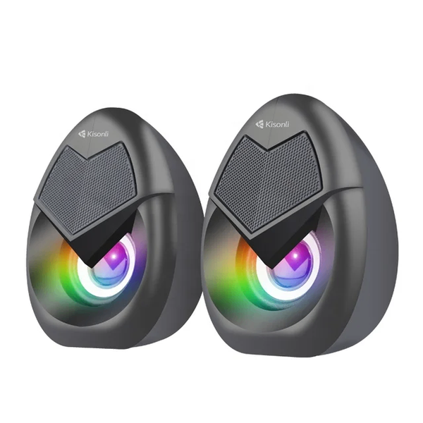 Kisonli L-1060 Portable LED Light Stereo Speakers with Loud
