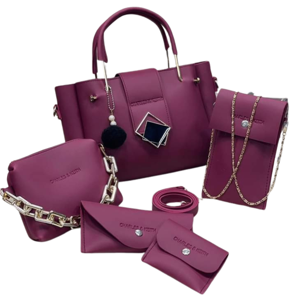 Royal Star (Mehroon)  5-in-1 Handbag Set