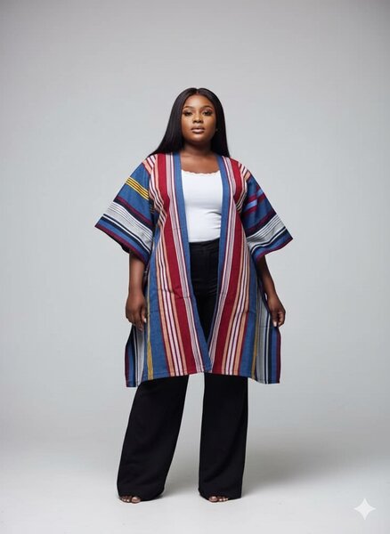 Kimono long rayé coloré