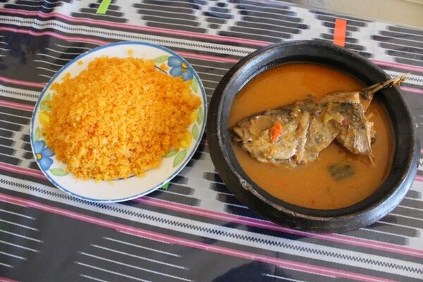 soupe de poisson attiéké rouge