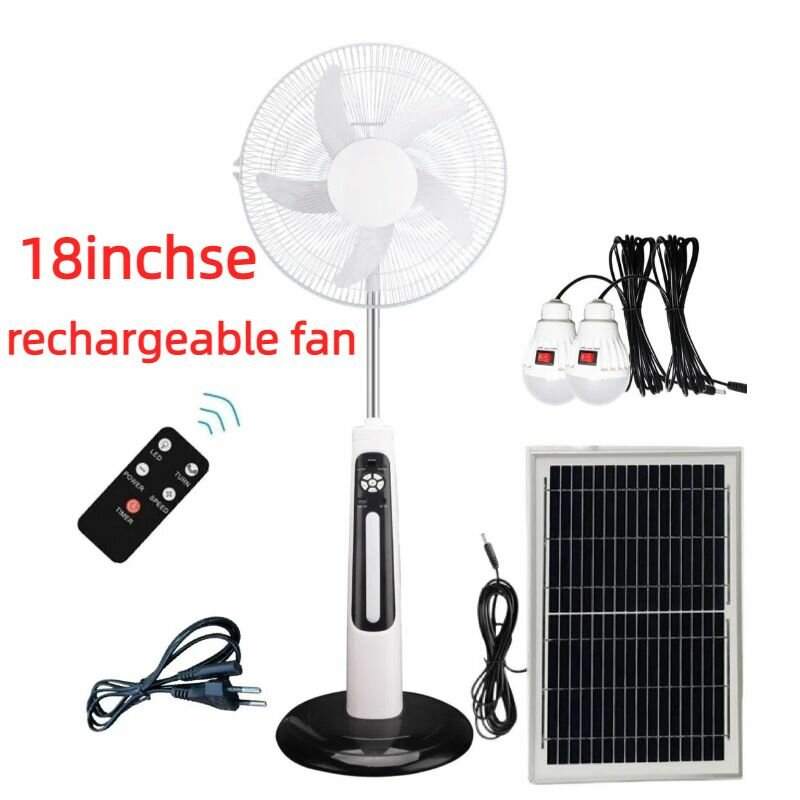 Solar and rechargeable fan