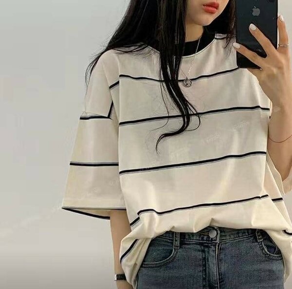 Полосатая оверсайз футболка