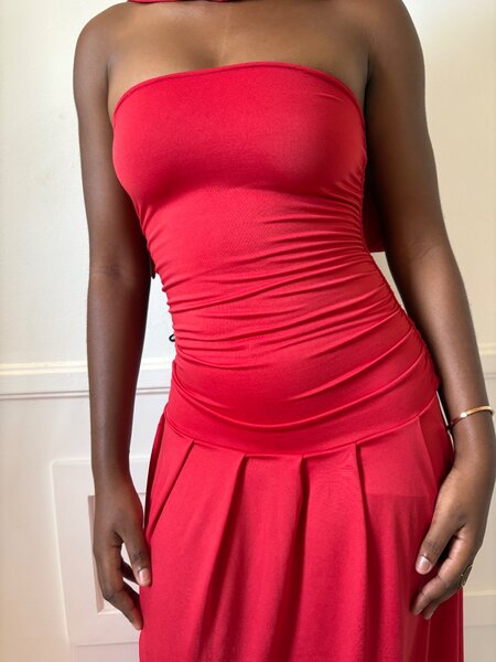 Robe bustier avec fente
