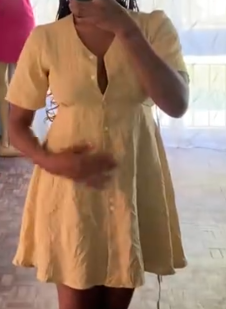 Elegant women's dress size S/M in beige