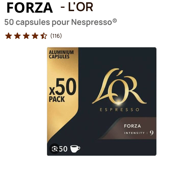 Capsules Espresso L'OR Forza