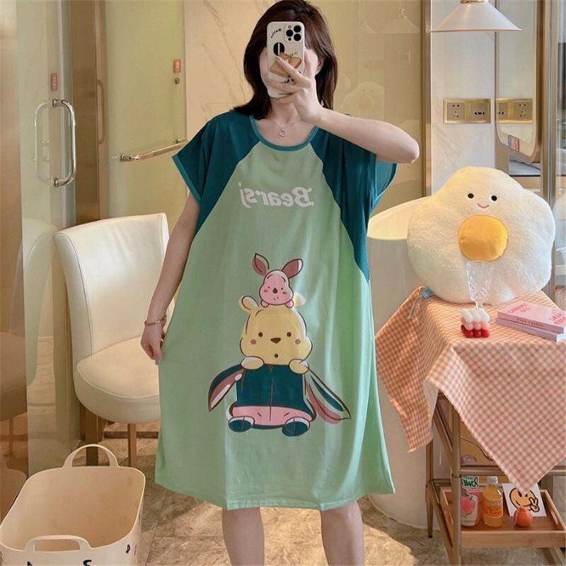Women Disney Anime Pajamas Dress, Female Nightgown,