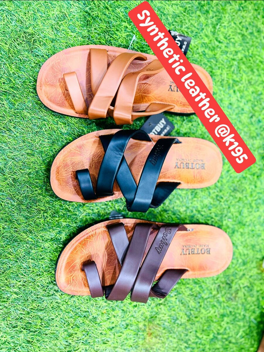 Synthetic leather slippers