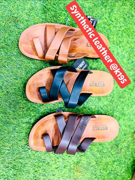 Synthetic leather slippers