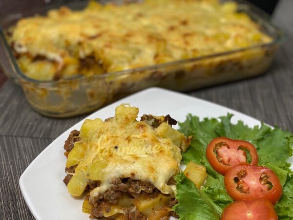 Tagliatelle et gratin de pomme