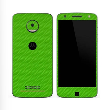 Moto Z Green Carbon Fiber Texture Mobile Skin