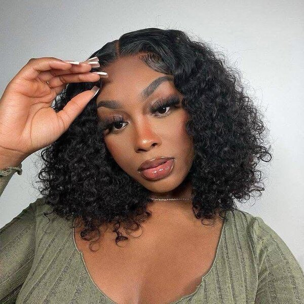 Perruque bouclée naturelle