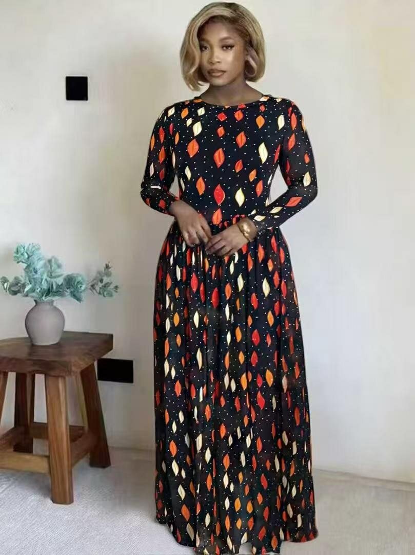 Robe longue imprimée élégante pour femme