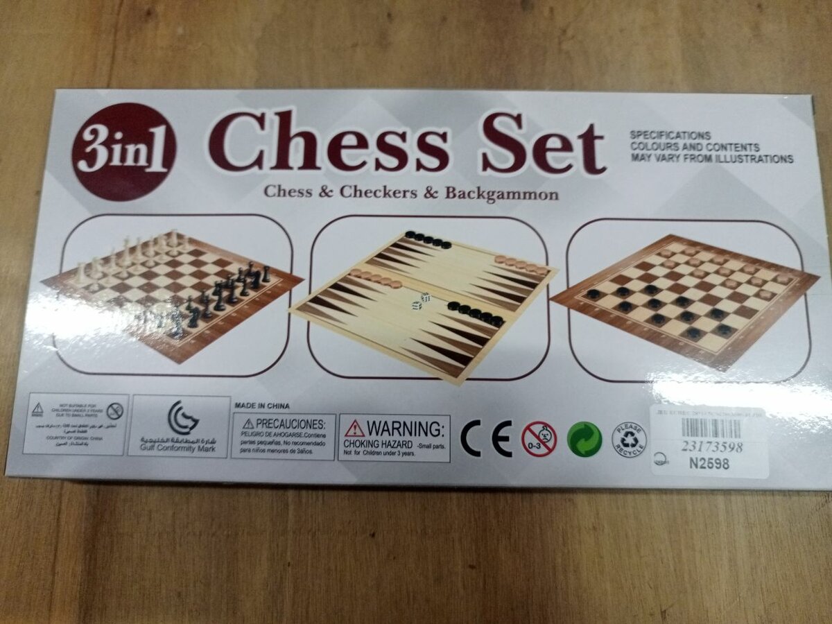 Jeu d'échecs 3-en-1 en bois