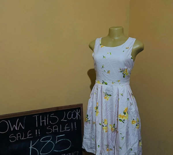 Dress white with flowers