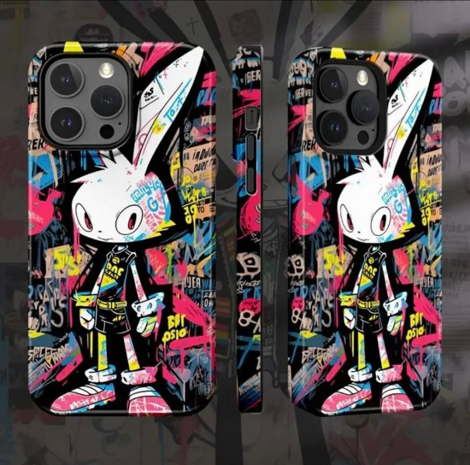 Coque iPhone15 Graffiti Lapin
