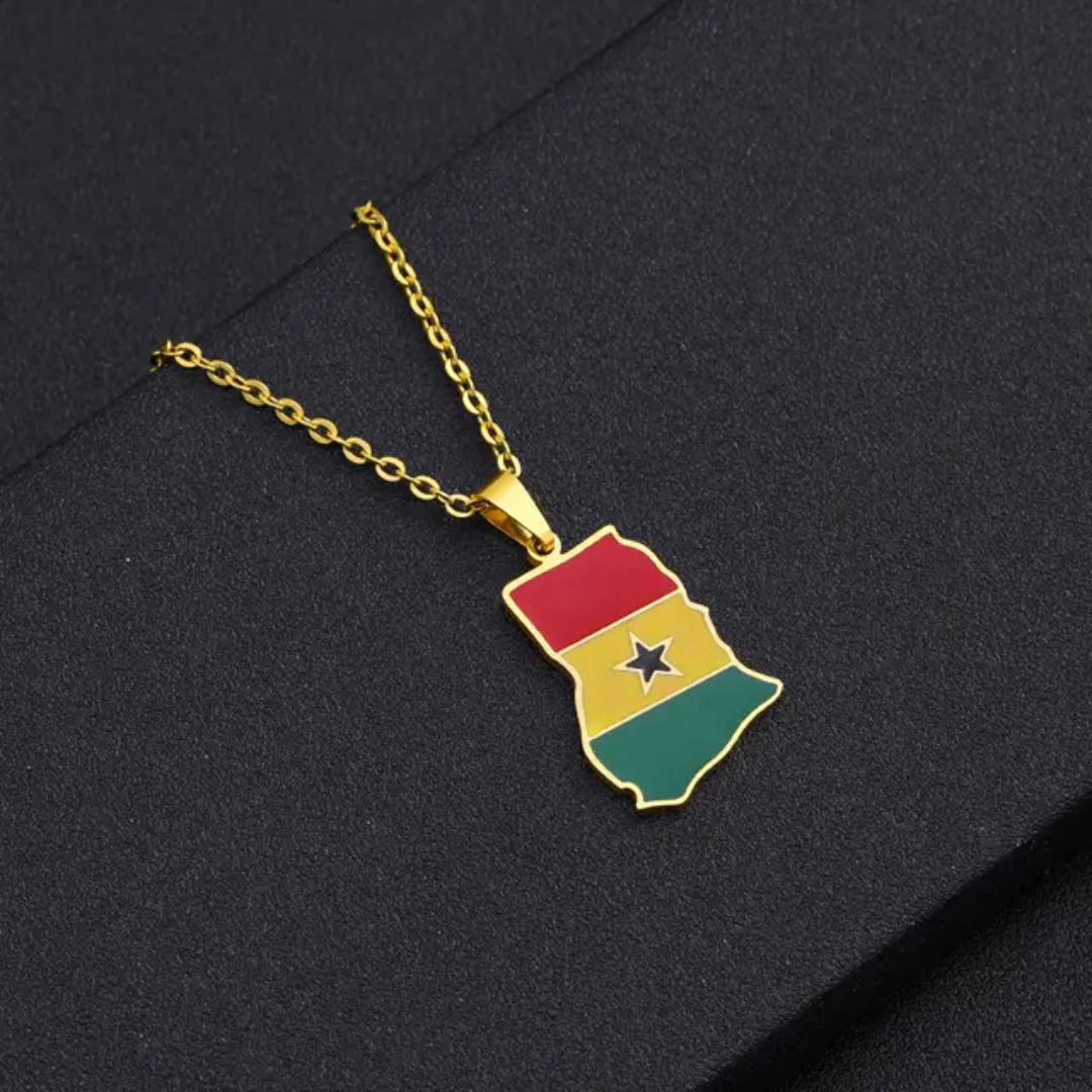Collier Pendentif Carte Ghana