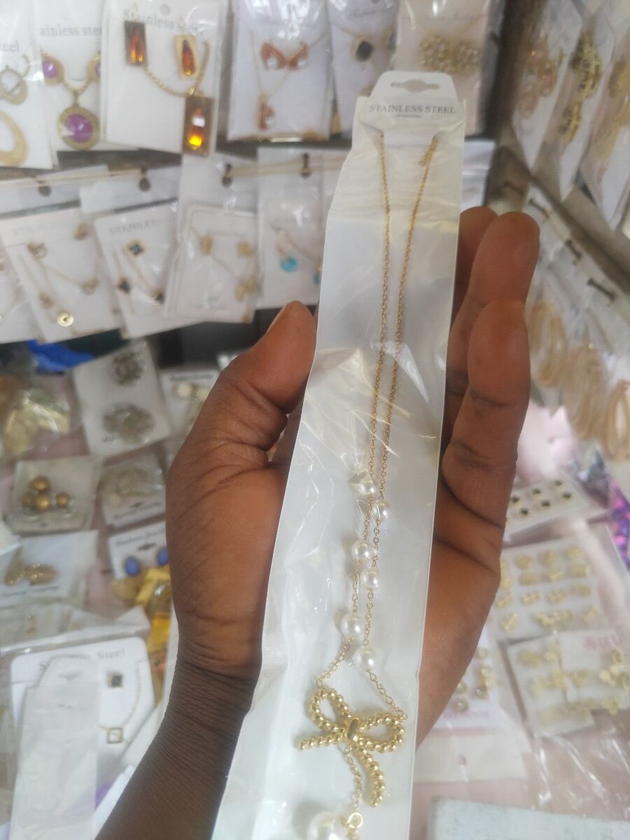 Collier Acier Inoxydable Perles