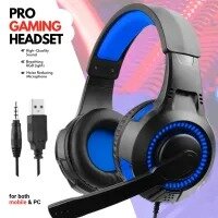 A26 (RED) & (BLUE) Gaming Headset with Sound Stereo Surround , Best Gaming Headphones with Noise Cancelling , MIC , LED Light For PC & Laptop
