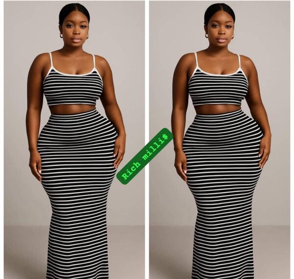 Robe longue rayée élégante