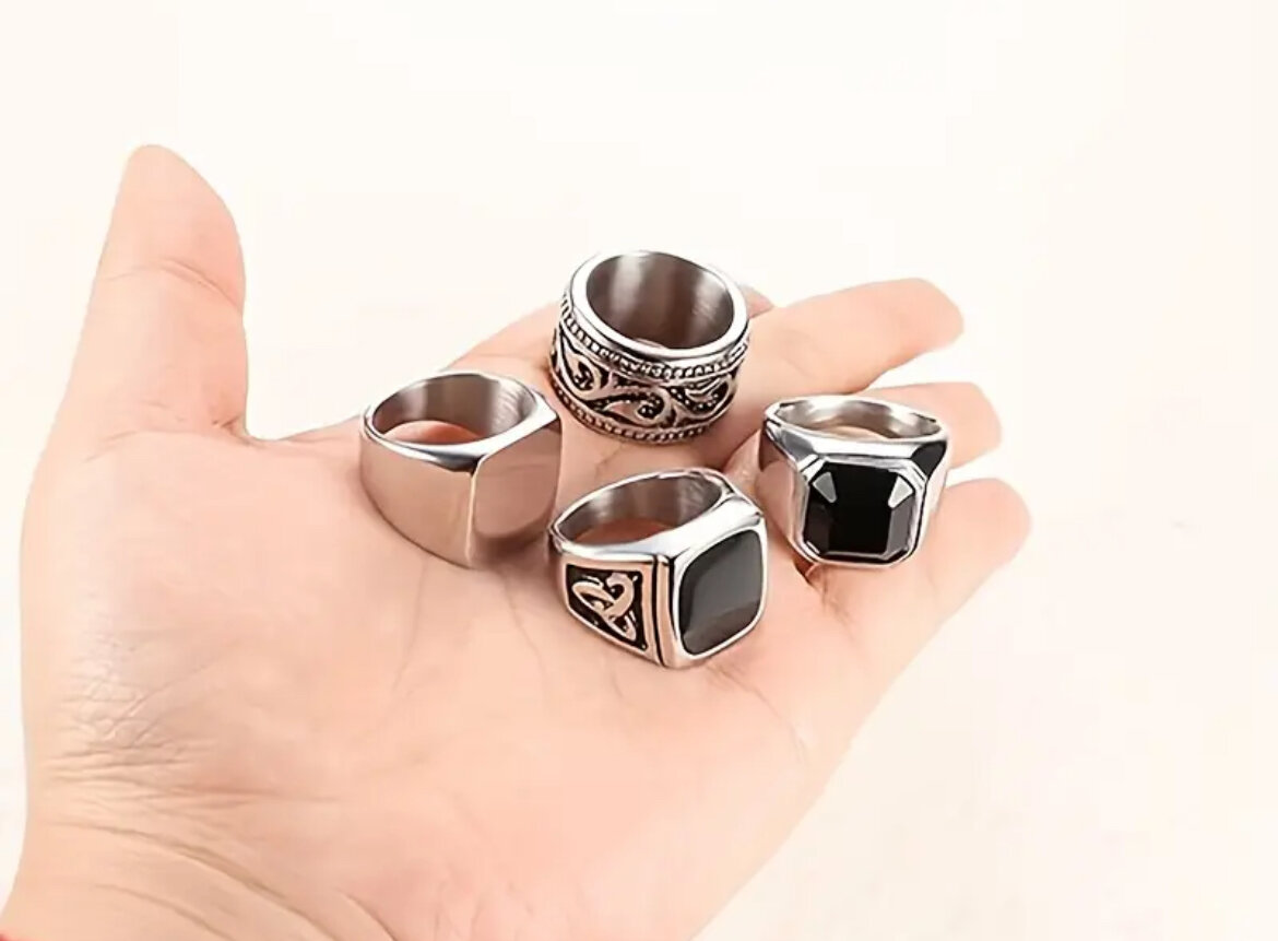 Bague en argent tendance homme