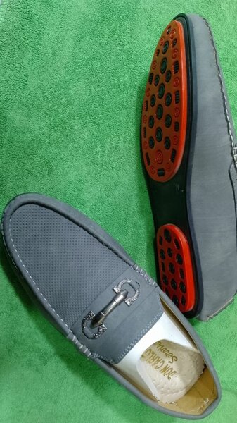 Gray loafers shoes