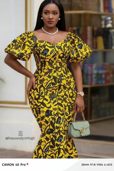 Tissu Hollantex Africain Jaune