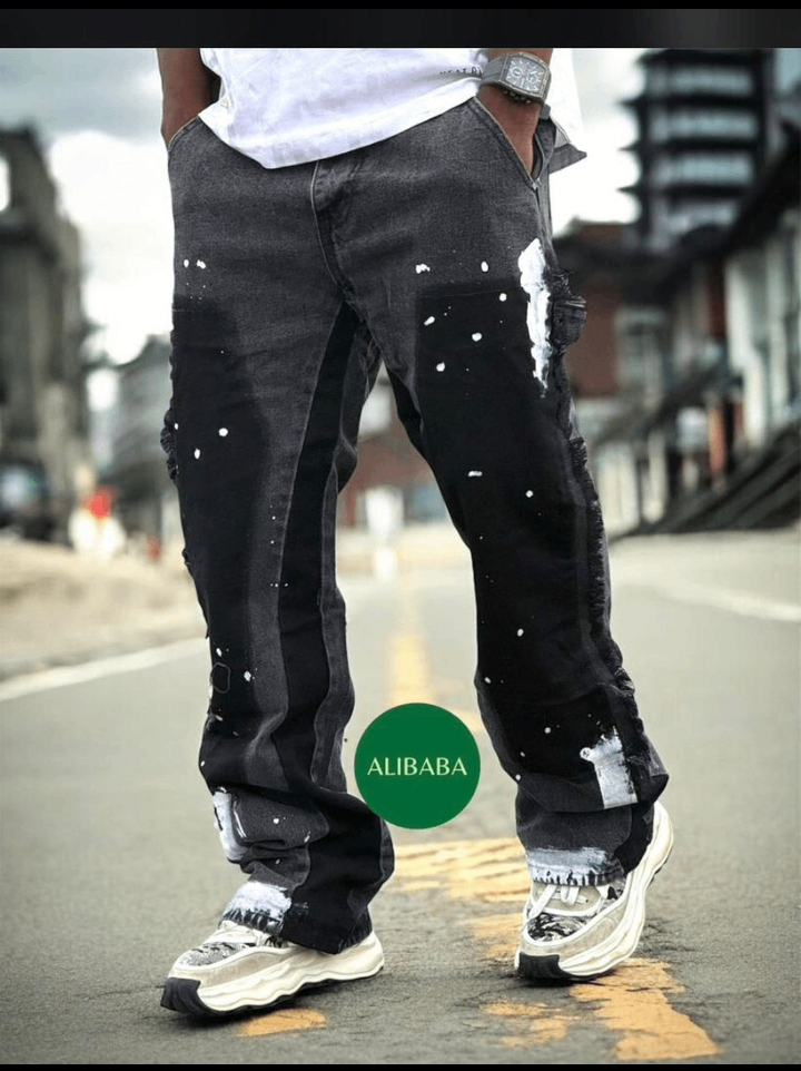 Jeans décontractés peints