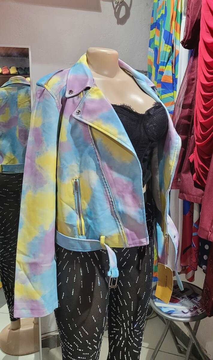 Veste Motard Tie-Dye Femme