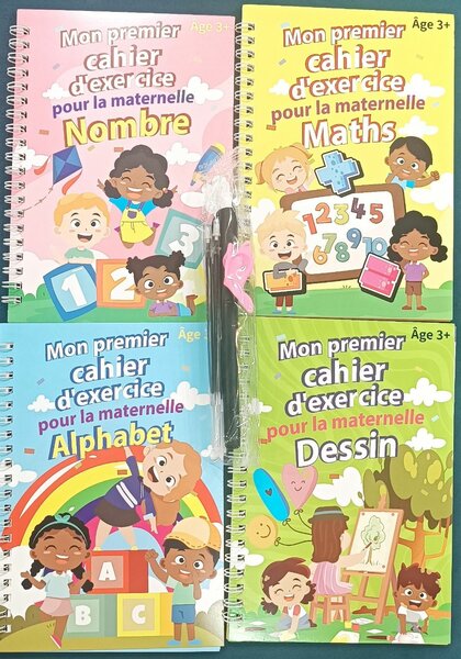 4 Cahier d'exercices + stylo réutilisables