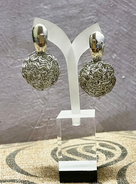 Boucles d'oreilles argent texturées