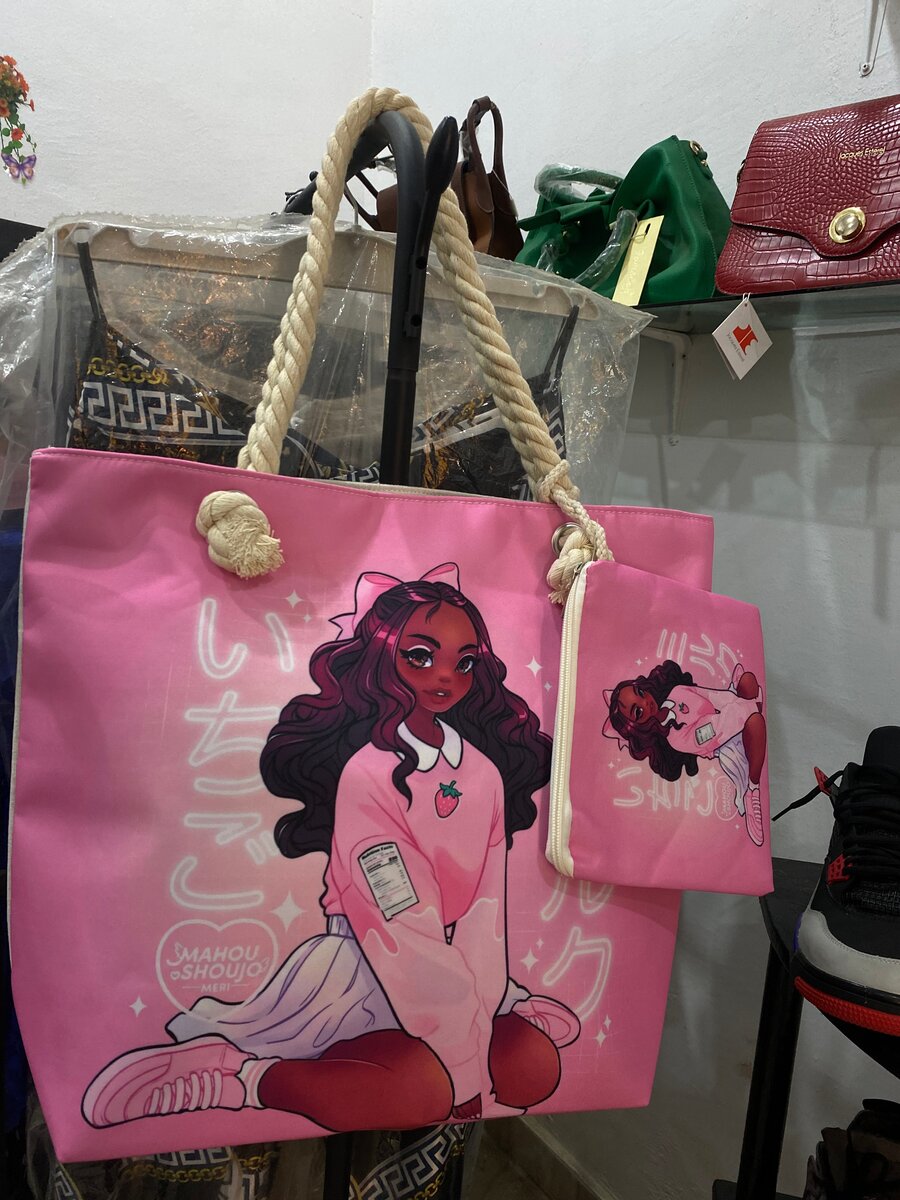 Sac fourre-tout illustré avec pochette