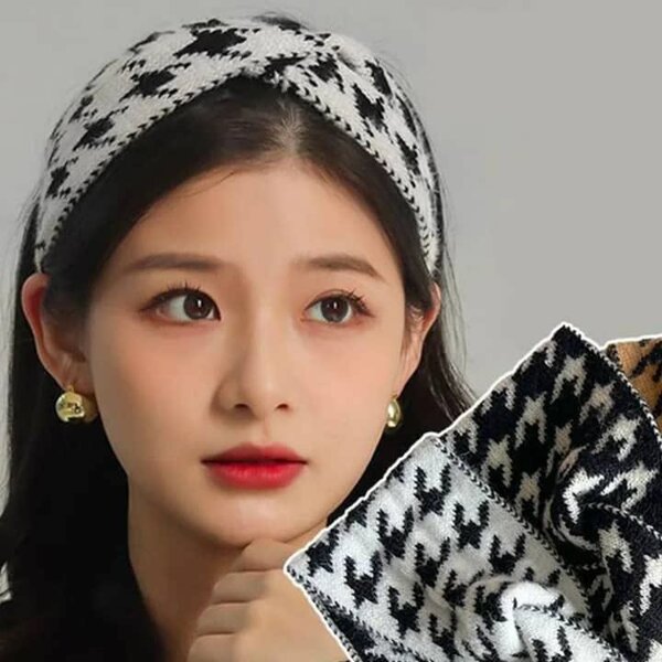 Bandeau cheveux élégant damier