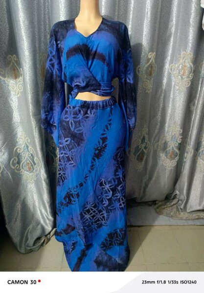 Robe longue bohème bleue