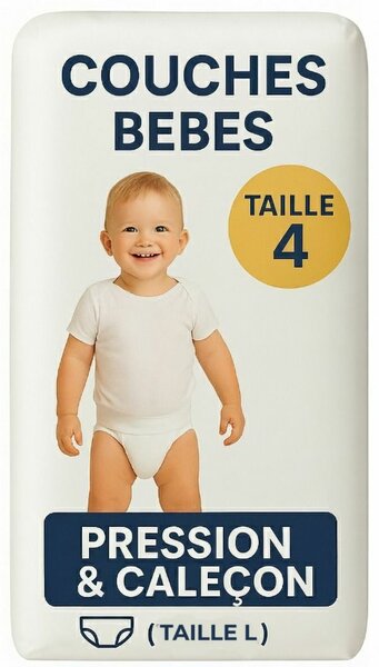 taille L couche bébé 100 pcs