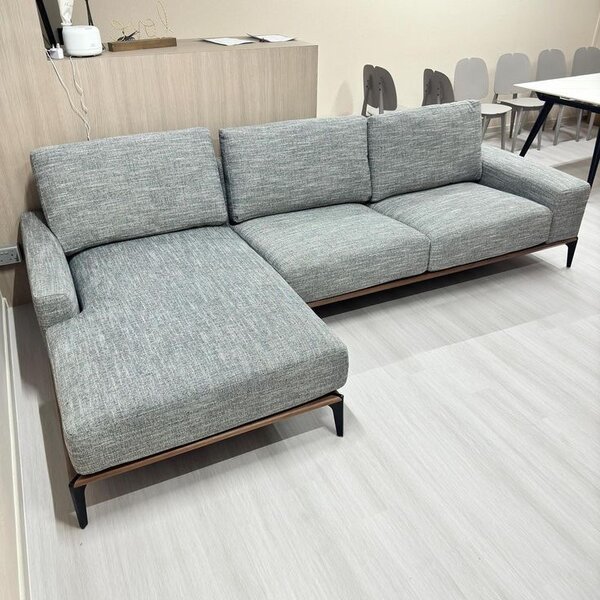 Canapé d'angle moderne gris