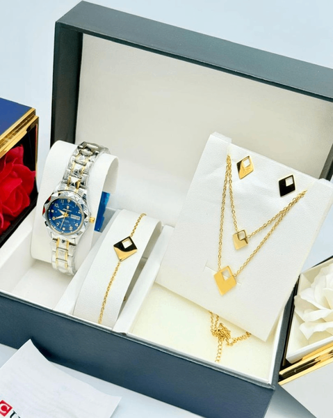 Ensemble montre et bijoux élégants