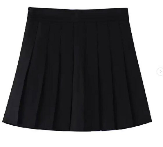 Short black pleated skirt