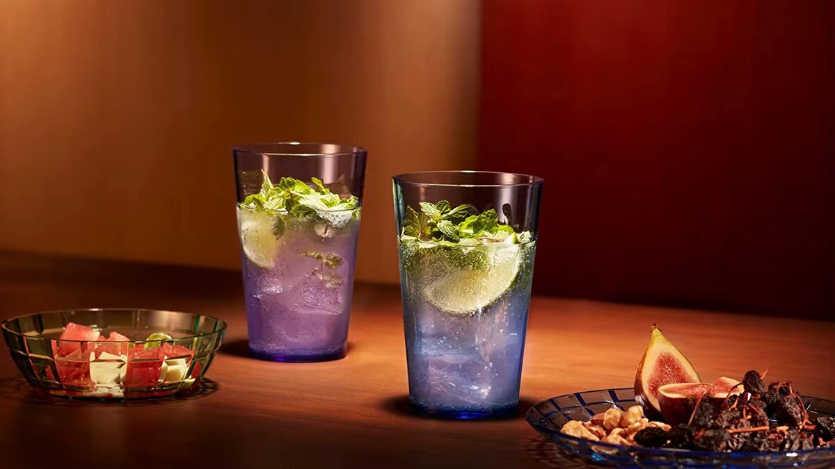 Set de verres colorés en cristal