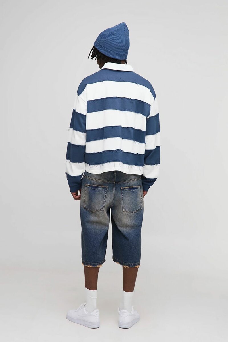 Polo rayé bleue et blanche