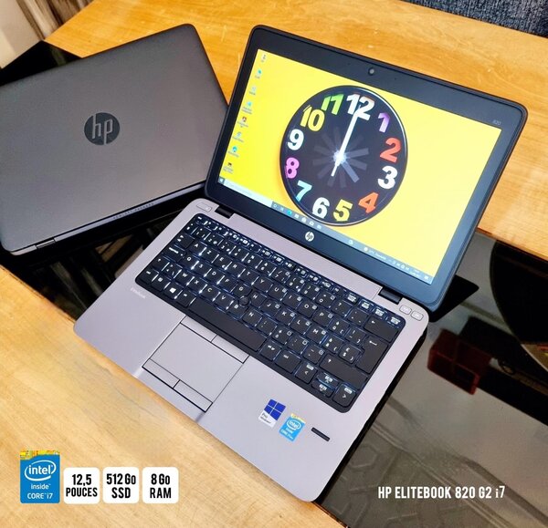 HP EliteBook 820 G2 Core i7 avec 512 Go SSD et 8 Go Ram, 12.