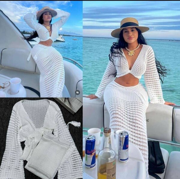 Robe de plage crochet blanc
