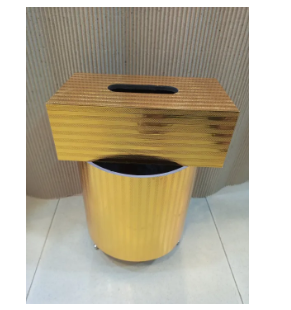 Round Dust Bin Set in Golden Color