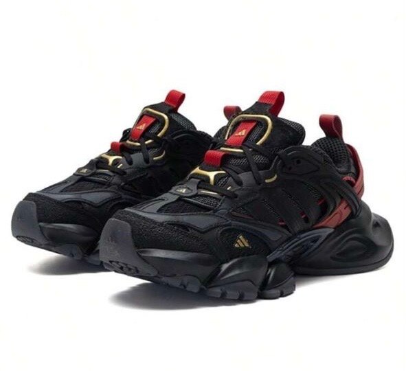 Baskets tendance en cuir rouge