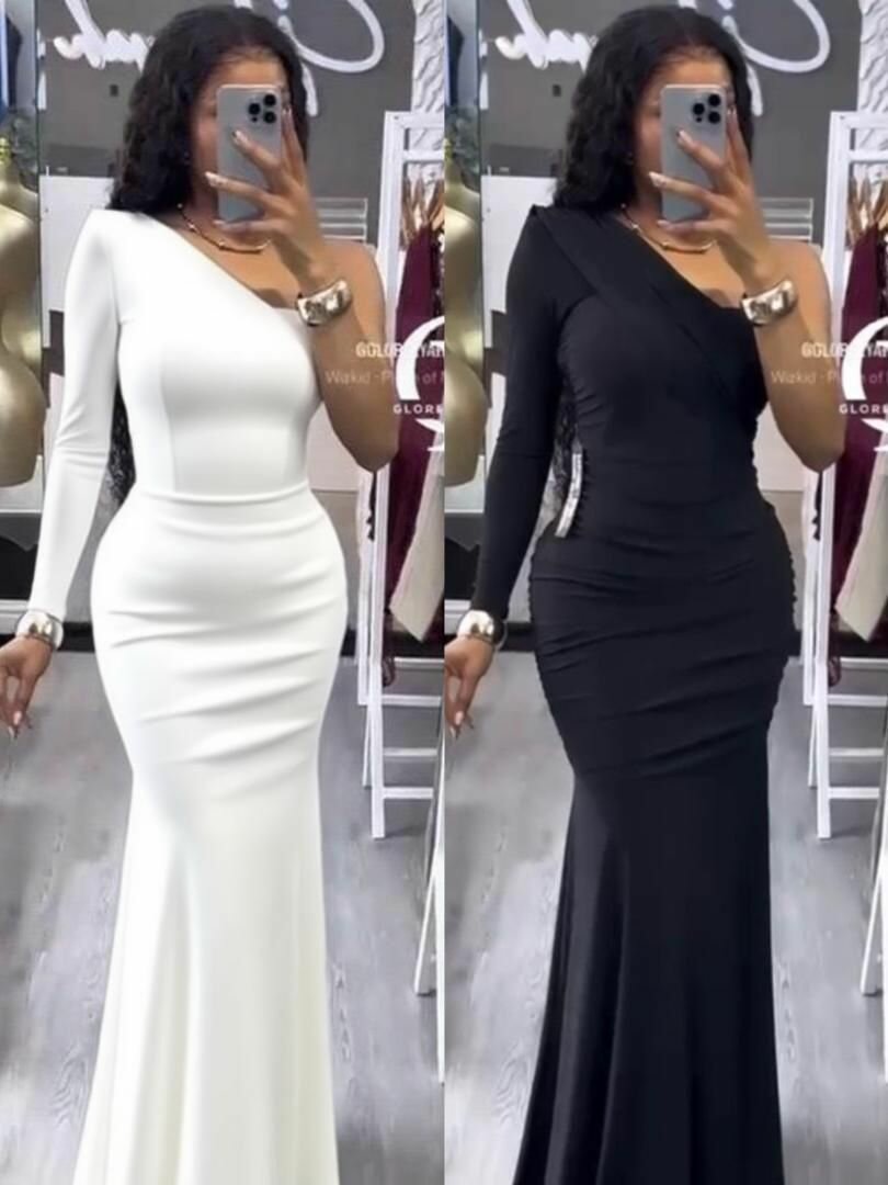 Robe longue asymétrique élégante