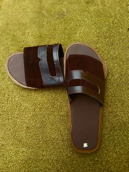 Kumasi made leather slippers for men