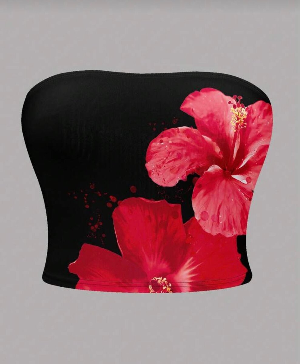 Top Bandeau Floral Élégant