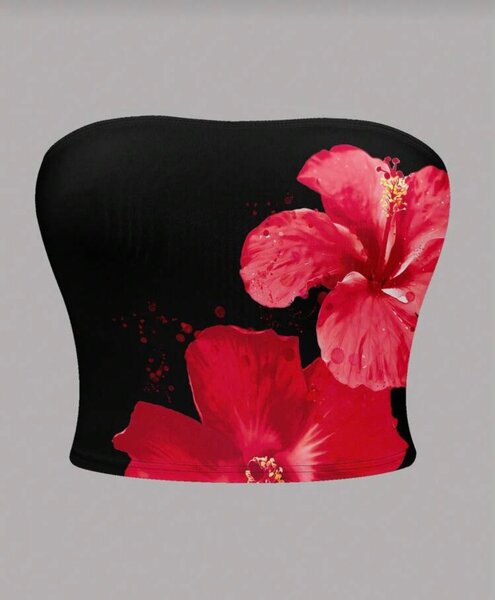 Top Bandeau Floral Élégant