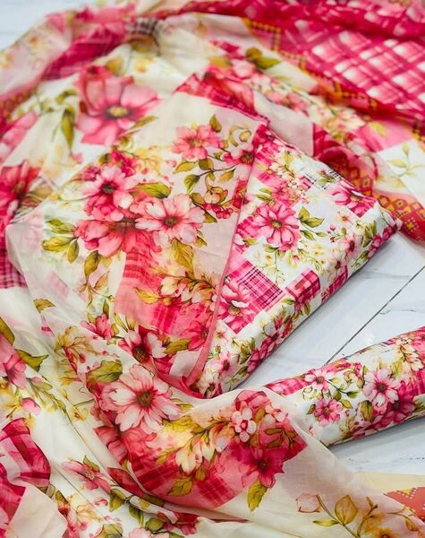 Printed lawn suit