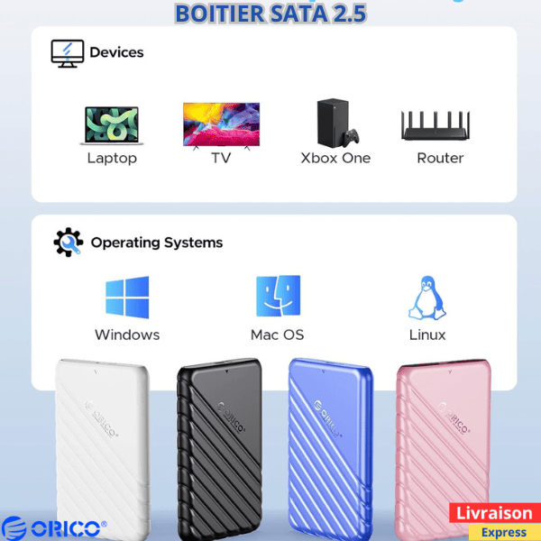 Boîtier Disque Dur 2.5'' ORICO