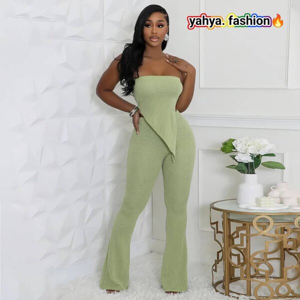 Combinaison élégante verte femme